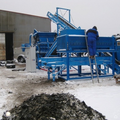 Tire recycling - shredding line for used tires