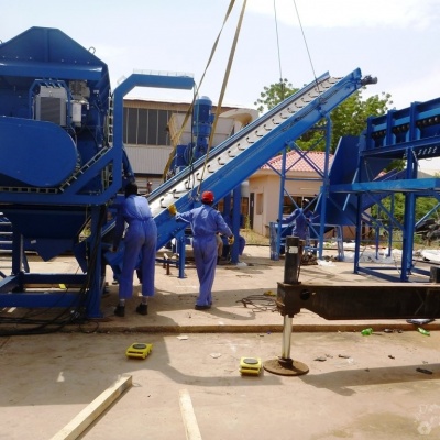 Tire shreding line for cement plant in Sudan