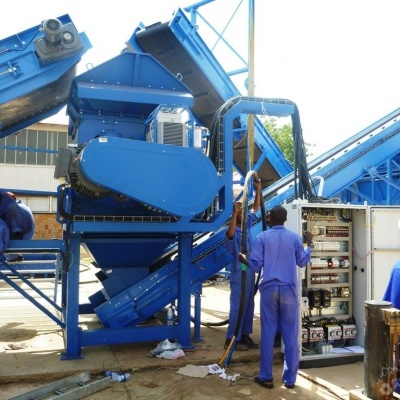 Tire shreding line for cement plant in Sudan